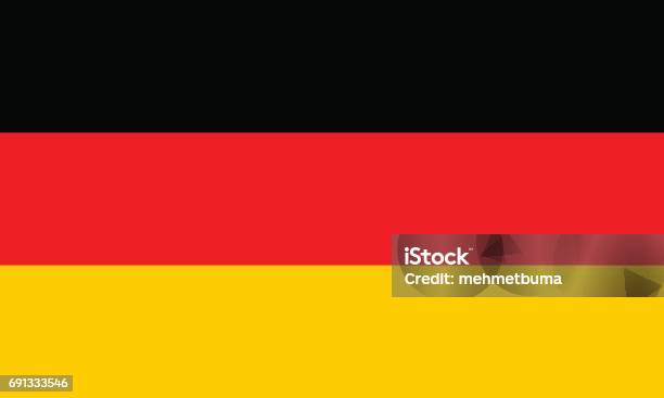 German Flag Flat Layout Vector Illustration Stock Illustration - Download Image Now - German Flag, Germany, Flag