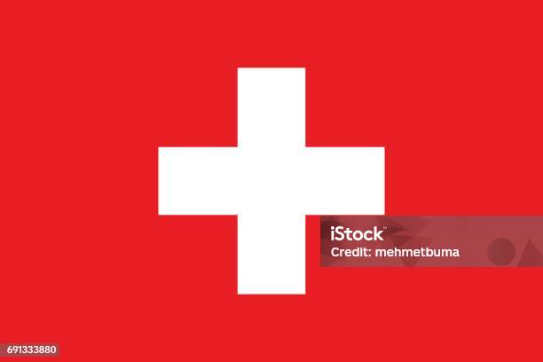 Swiss Flag Flat Layout Vector Illustration Stock Illustration - Download Image Now - Swiss Flag, Switzerland, Flag