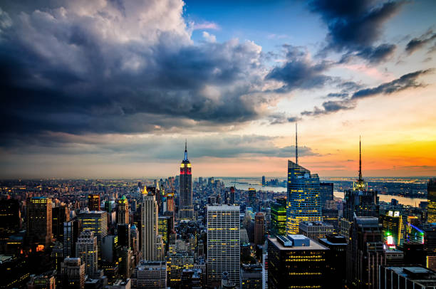 istock Sunset Over New York City 691337870