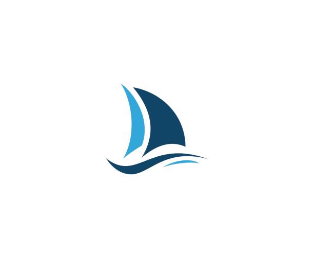 illustrazioni stock, clip art, cartoni animati e icone di tendenza di emblema della vela - sailboat sail sailing symbol