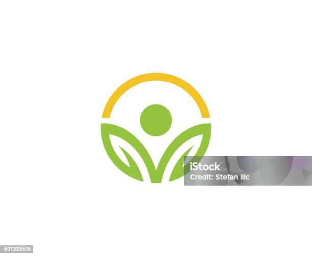 Wellness Emblem Stock Illustration - Download Image Now - Logo, Wellbeing, Icon Symbol