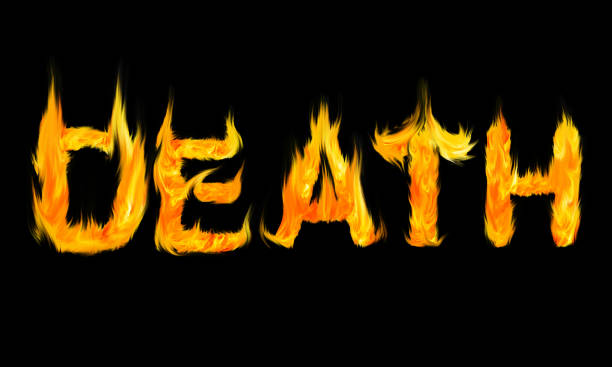 istock the word Death written with letters made from fire 691347370