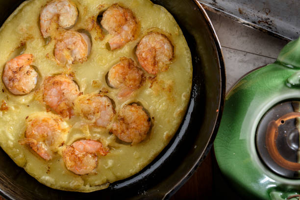 istock Pan Fried Homemade Pancake made with Shrimp 691349848
