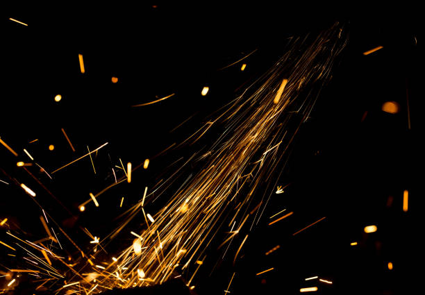 istock Sparks from metal on construction site as background 691350466