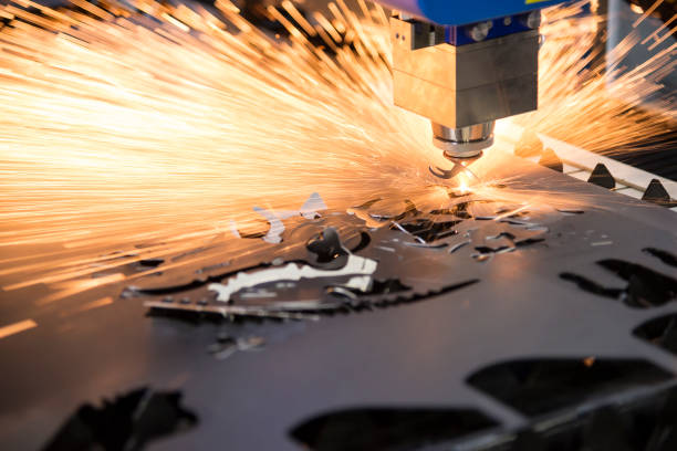 istock The fiber  laser cutting machine 691352938