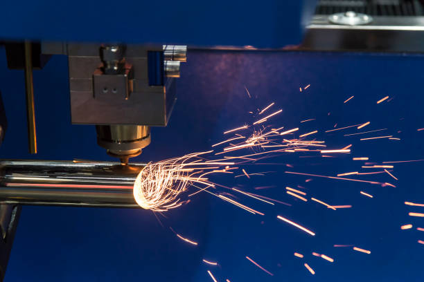 istock The CNC fiber laser cutting machine 691353004