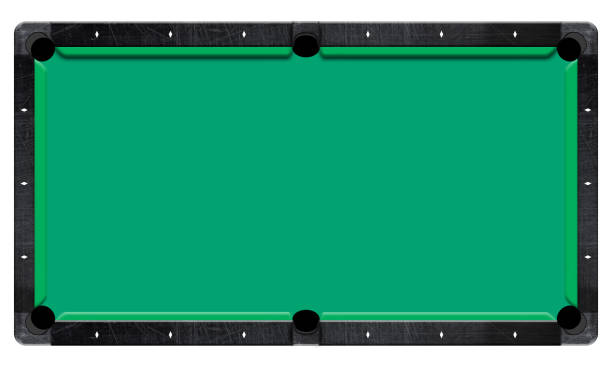 istock 3D illustration billiard table, top view isolated white background. Path included 691359480