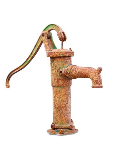 istock A old rusted water pump isolated on a white background. Rusty water pump. 691360862