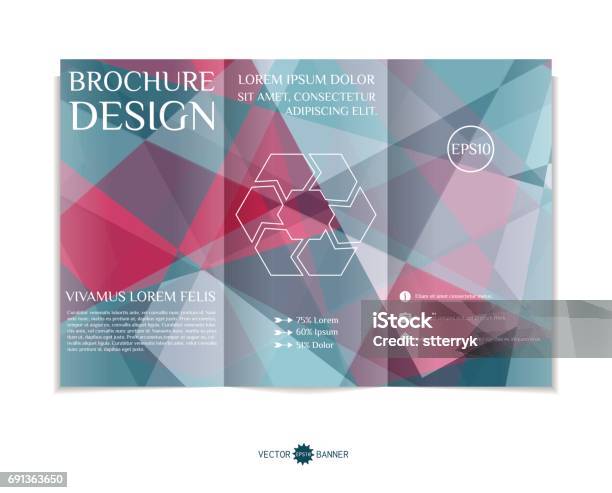 Treefold Design Trifold Brochure Template With Modern Geometric Background Threefold ...