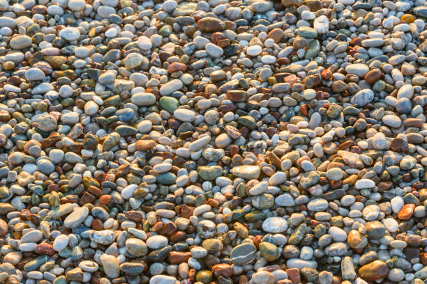 istock Sea pebble, stones background on beach 691369624
