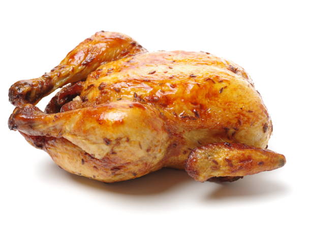 istock Poultry: Roast Chicken Isolated on White Background 691374170