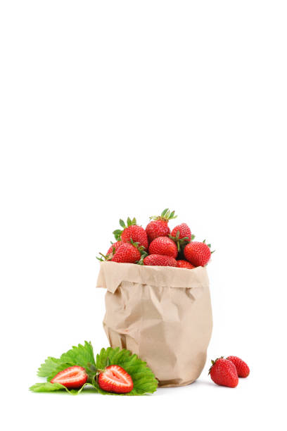 istock Ripe juicy strawberries on a white background 691374512