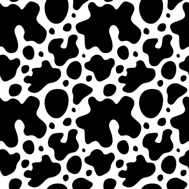 Cow skin texture with spots vector seamless pattern Cow skin texture with spots vector seamless pattern. Cow pattern skin, illustration of dalmatian pattern skin dog splashing stock illustrations