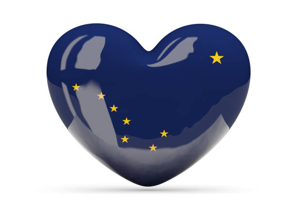 istock Flag of alaska, US state heart icon 691381004