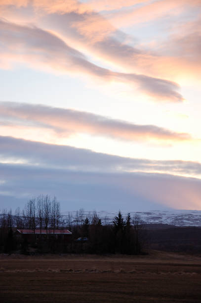 istock Twilight sunset, colorful cloud, dry land, Iceland 691391078