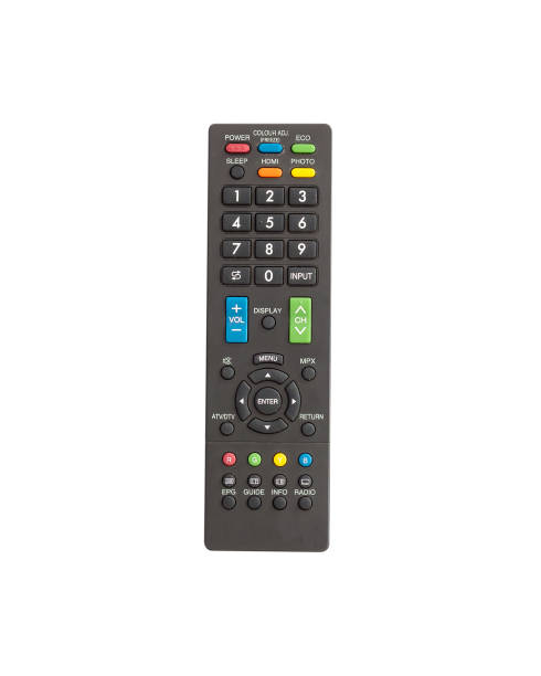 istock Top box TV remote control isolated on white background 691395742
