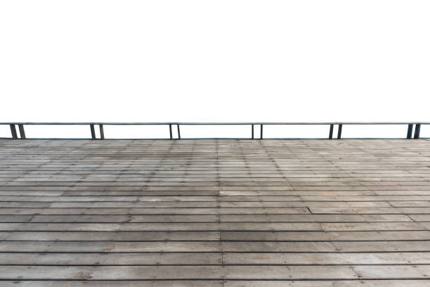 istock Wood floor isolated on white background. 691406706