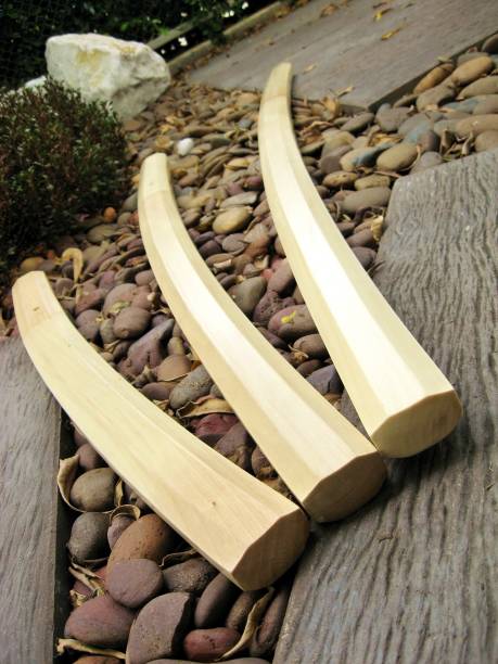 istock Japanese sword  in garden background  selective focus 691407010
