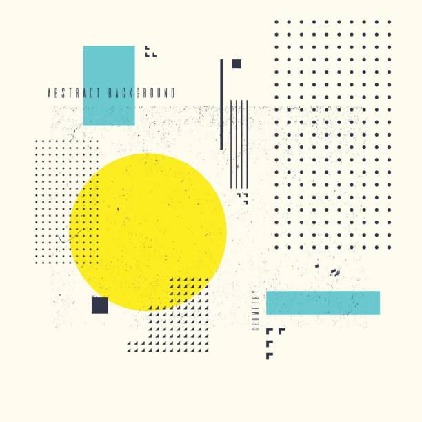 ilustraciones, imágenes clip art, dibujos animados e iconos de stock de fondo geométrico del arte abstracto moderno con estilo minimalistico, plano. cartel de vector - weatherd