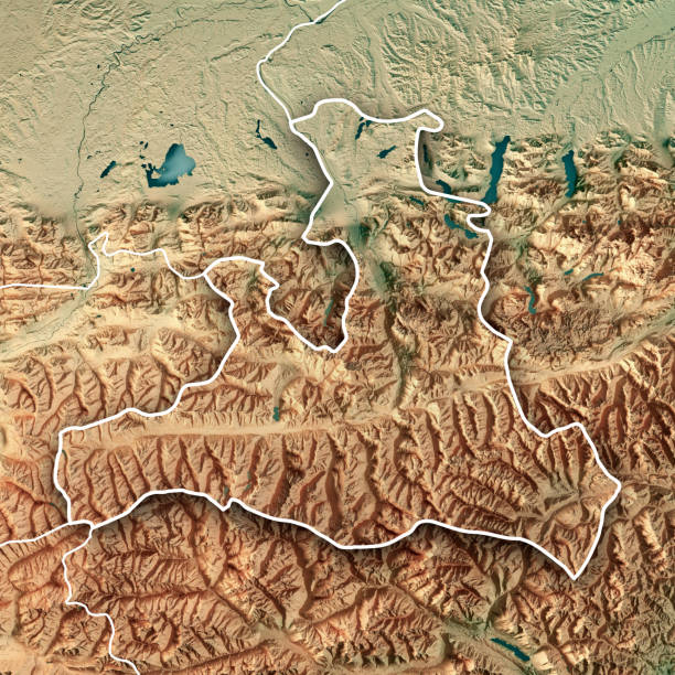 istock Land Salzburg Austria 3D Render Topographic Map Border 691415168