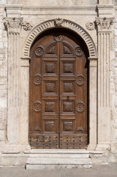 istock Old-fashioned wooden door 691420292