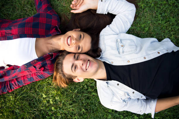 istock Happy young couple looking at camera 691429842