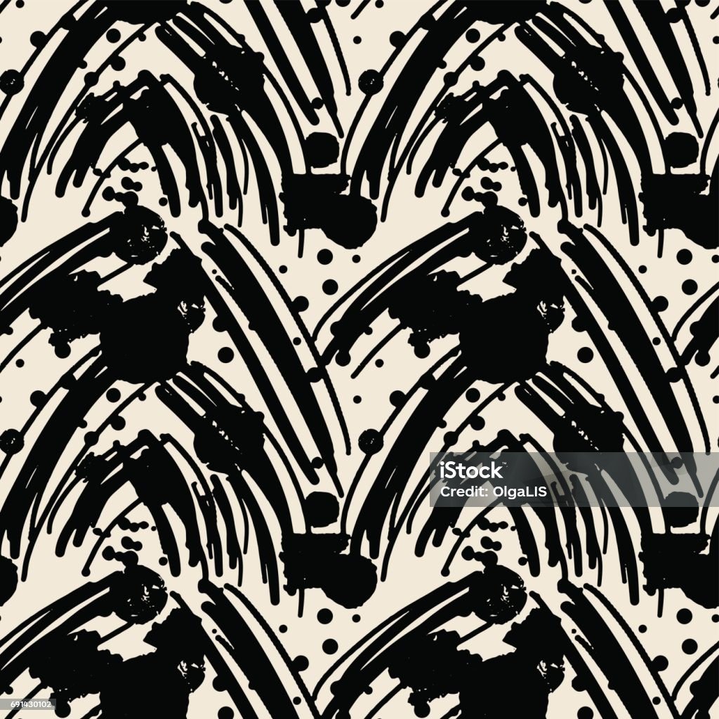 Patterns Ink Work Seamless Ink Doodle Pattern Stock Illustration - Download Image Now ...