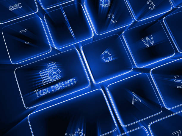 istock Online income tax return 691430286