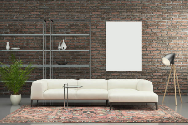 Minimalist modern interior living room with sofa