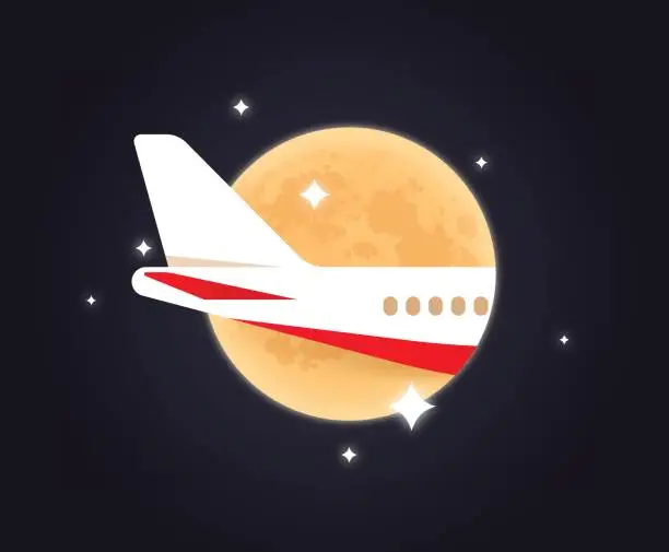 Vector illustration of Red Eye Flight