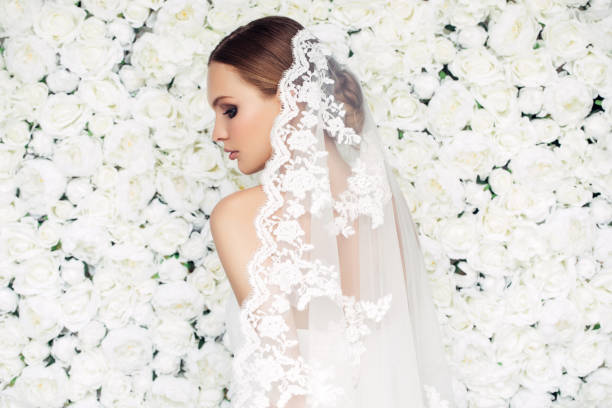 istock Studio shot of young beautiful bride 691452488
