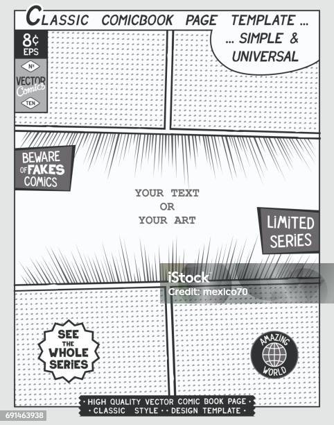 Comic Modelo Comic Book Style Template Stock Illustration - Download Image Now - Art ...