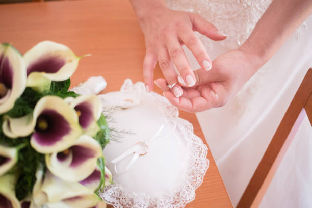 istock Wedding hands or rings detail 691464084