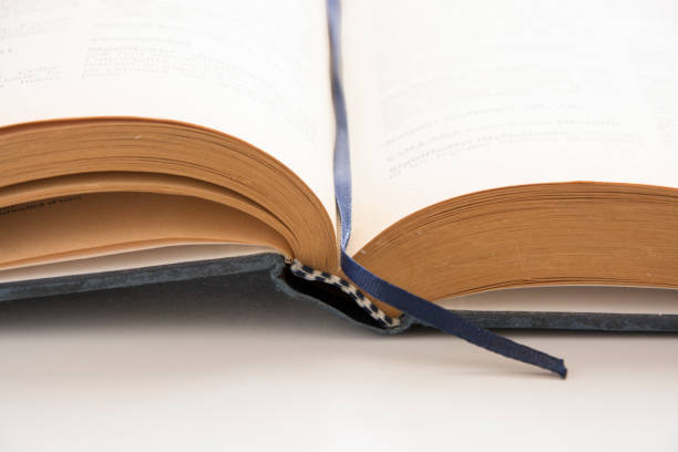 istock Open old book, antique literature 691468204