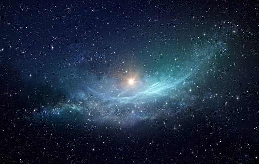 Campo de estrellas y nebulosa en el espacio ultraterrestre photo