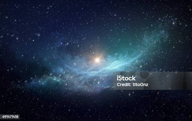 Star Field And Nebula In Outer Space Stock Photo - Download Image Now - Outer Space, Star - Space, Galaxy