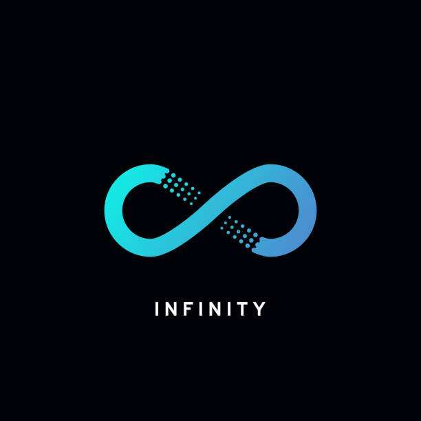 Infinity symbol, abstract icon Vector illustration on black background loopable elements stock illustrations