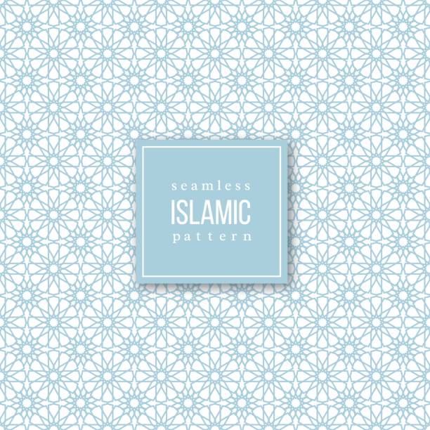 Seamless pattern in islamic style. Seamless pattern in islamic traditional style. Blue and white colors. Vector illustration. arabic style stock illustrations