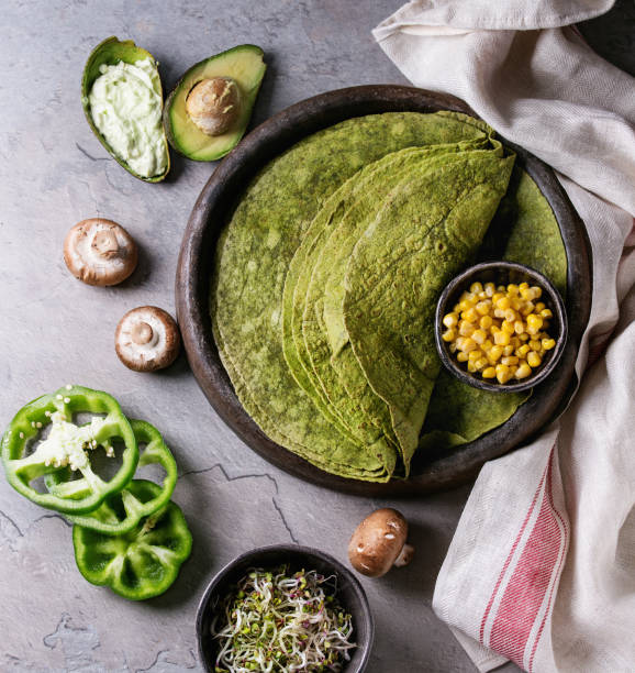 Green spinach tortilla