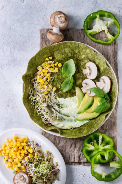 Green spinach tortilla