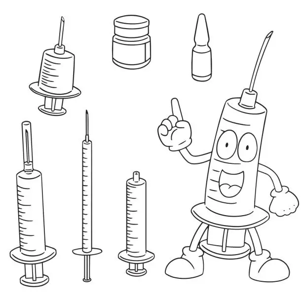 Vector illustration of injection medicine