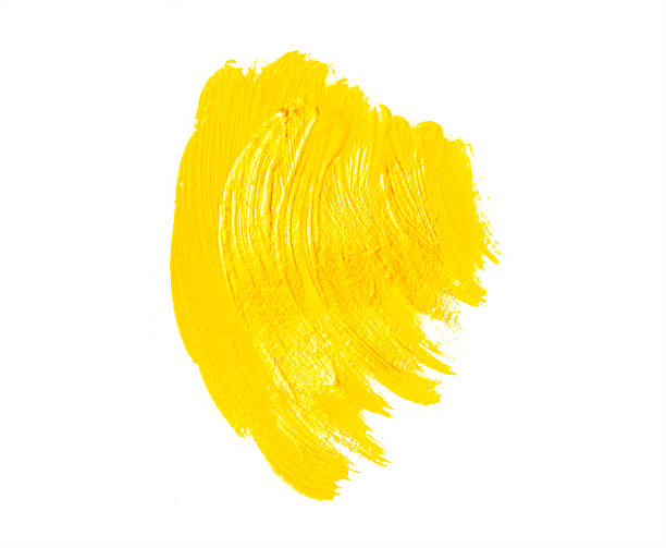 istock Yellow paint brush strokes 691490396