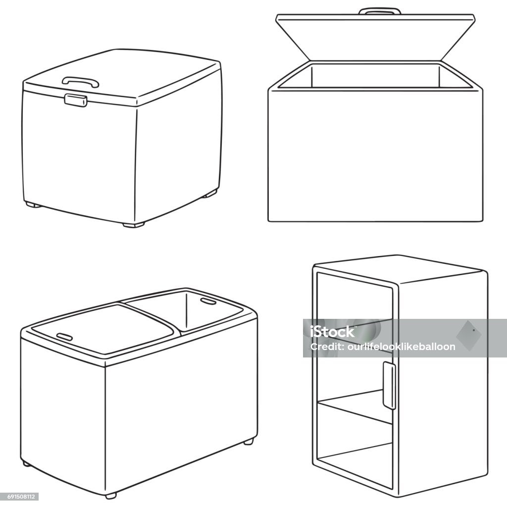 Freezer Vector Freezer Stock Illustration - Download Image Now - Freezer, Chest ...