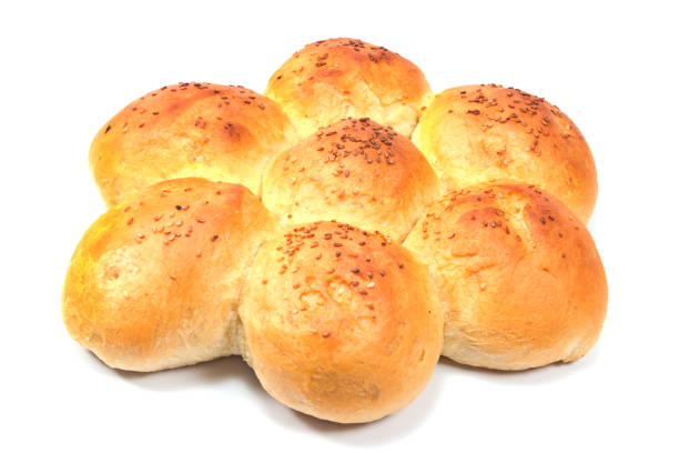 istock Bread in shape of flower isolated on white 691524114