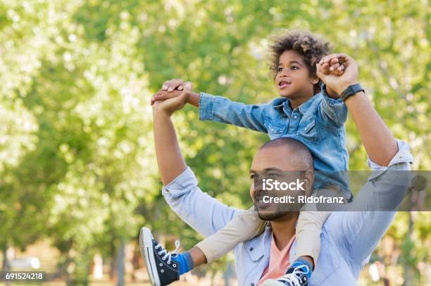 Black Father And Son Vision Stock Photo - Download Image Now - Child, Father, Family