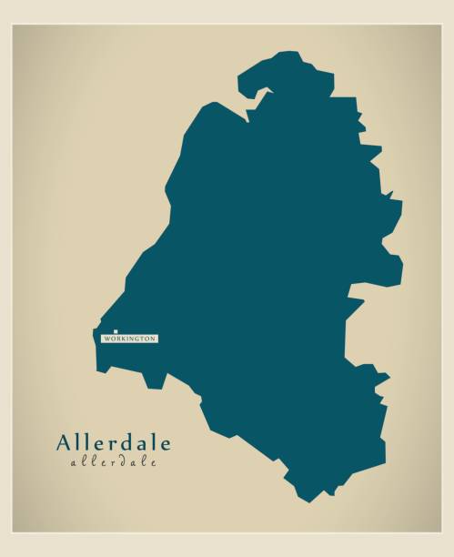 Modern Map Allerdale District Uk Stock Download Image Modern Map Allerdale District Uk 
