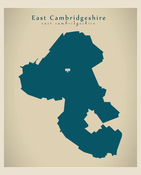 Modern Map - East Cambridgeshire district UK Modern Map - East Cambridgeshire district UK cambridgeshire stock illustrations