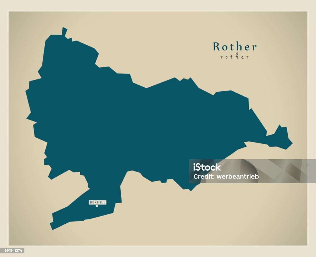 Rother Postcode Modern Map Rother District Uk Stock Illustration - Download Image Now ...