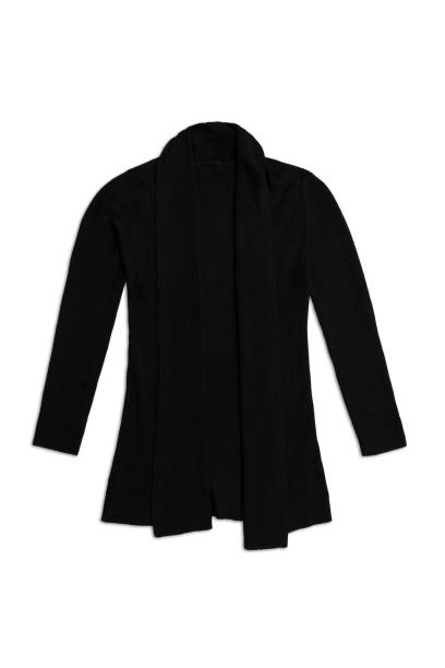 istock black wool knit cardigan, isolated on white background 691541852