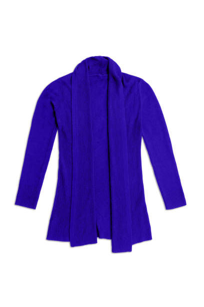 istock blue wool knit cardigan, isolated on white background 691541870